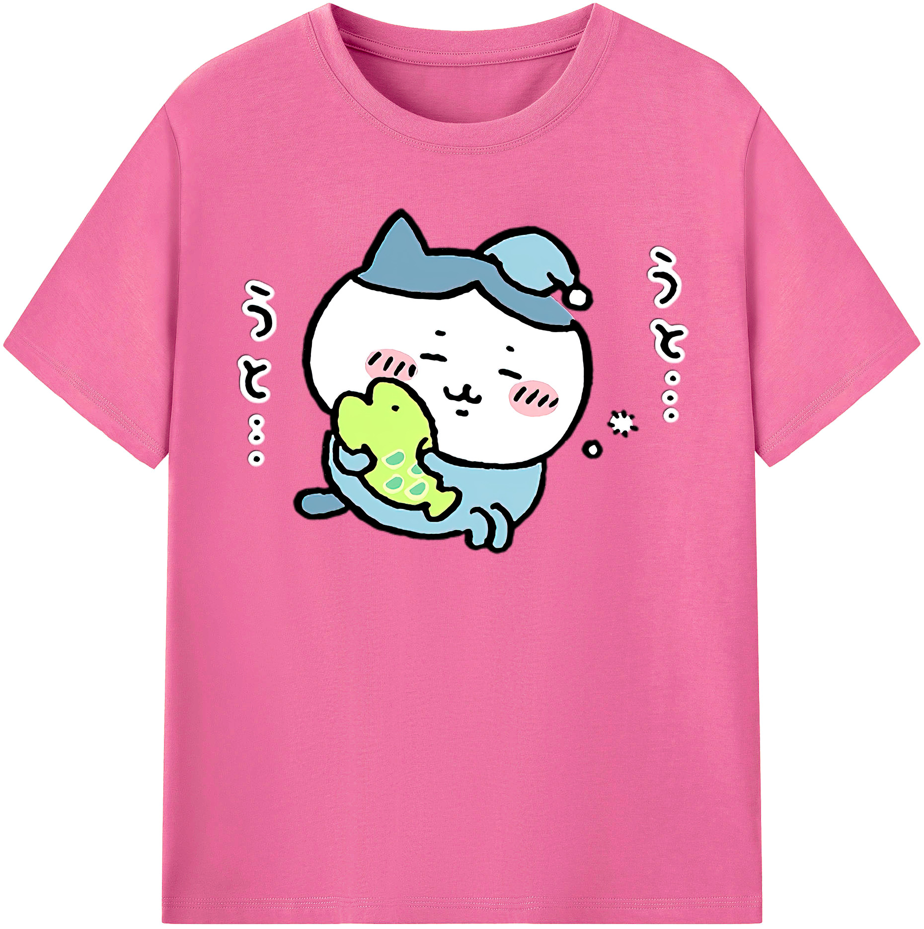 （画像用） ちいかわ ハチワレ Chii-kawa hachiware レディースカジュアルプリントTシャツ（綿100％）